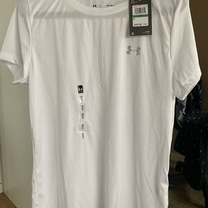 Under Armour White Tank Top Athletic Moisture-Wicking